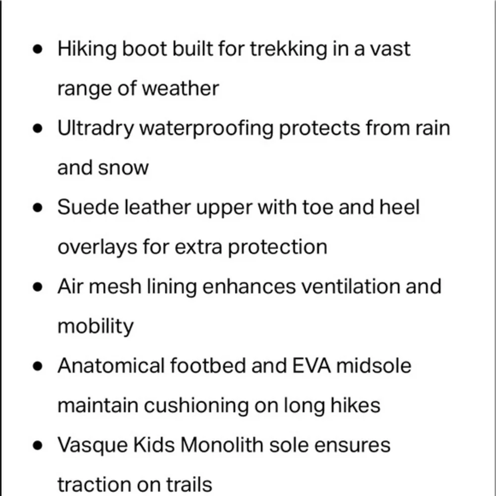 Vasque Youth St. Elias Ultra Dry #7252 Hiking Boots - Size 3